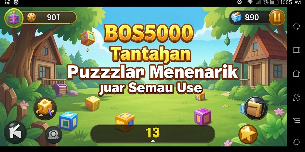 Screenshot gameplay BOS5000 menampilkan berbagai tantangan Puzzle yang menarik.