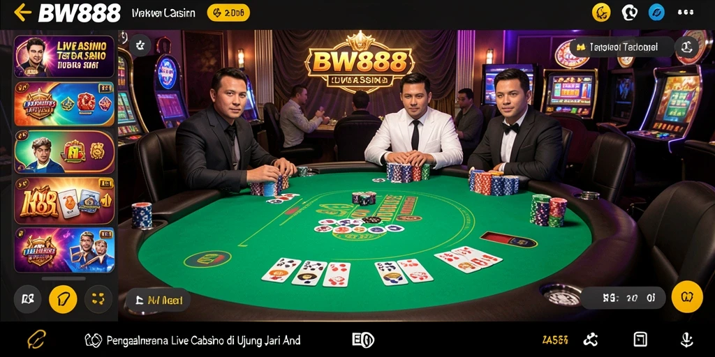 Tampilan gameplay seru di BW888 dengan dealer langsung.