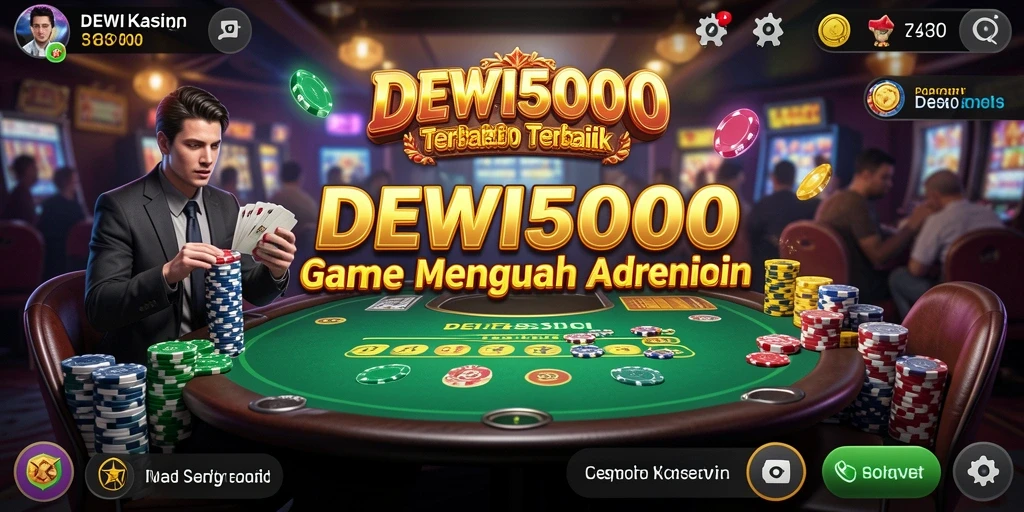 Screenshot gameplay DEWI5000 menampilkan keseruan permainan Kasino.