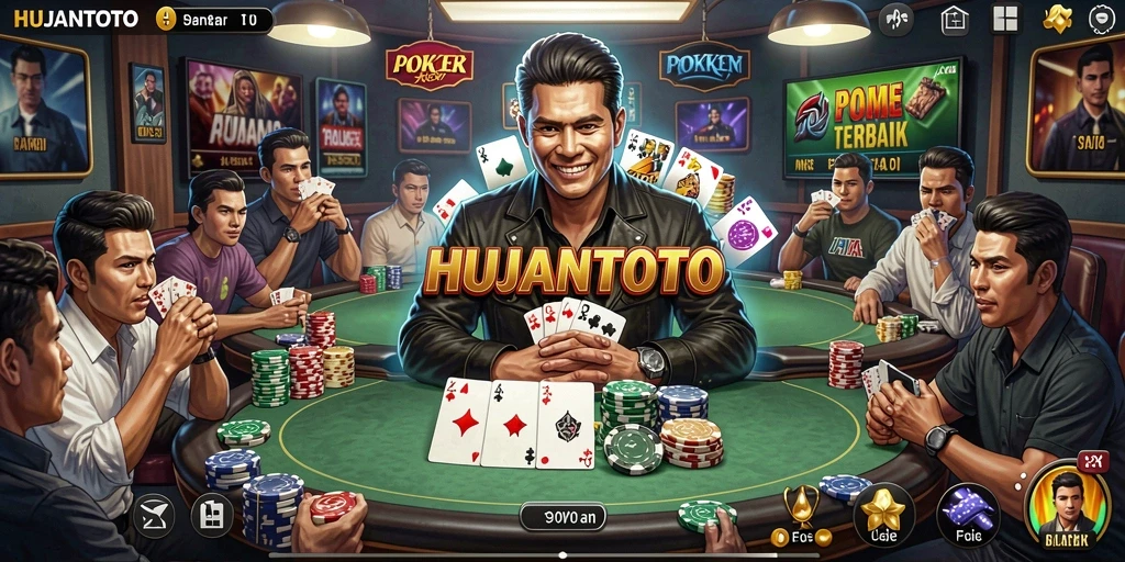Tampilan gameplay seru dan menegangkan dalam HUJANTOTO.