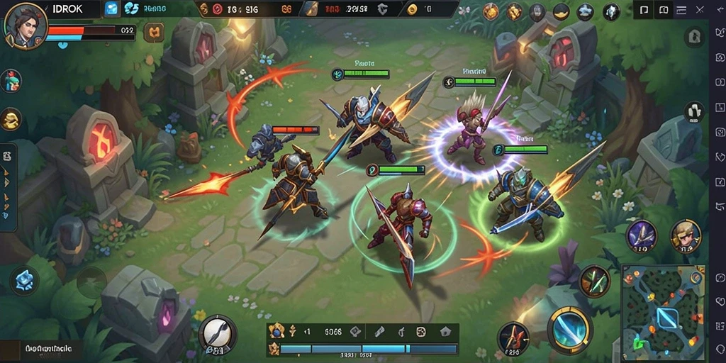 Screenshot gameplay IDROK menunjukkan pertempuran strategis yang seru.