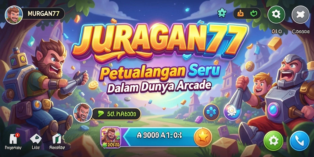 Screenshot menunjukkan aksi mendebarkan dalam permainan Arcade JURAGAN77.