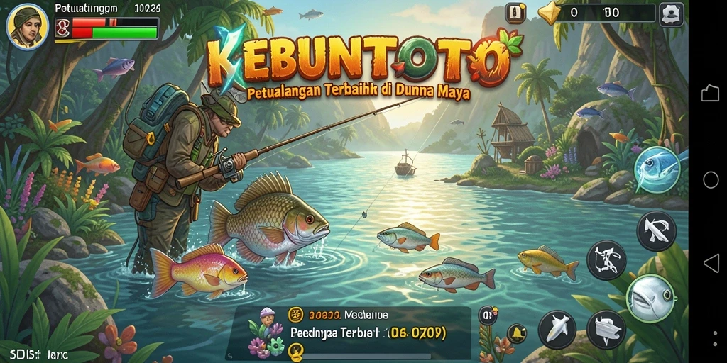 Tampilan screenshot KEBUNTOTO yang menunjukkan aksi memancing yang seru.