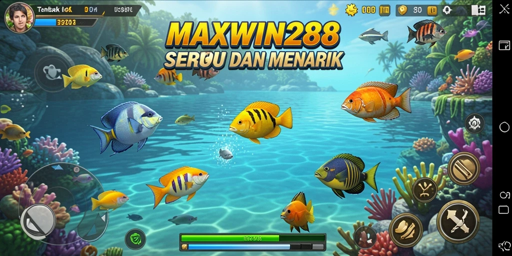 Gameplay seru dari MAXWIN288 saat menangkap ikan.