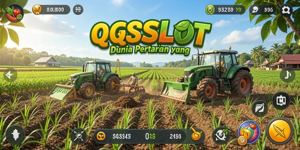 Tampilan gameplay QQSLOT yang menarik dan interaktif tentang pertanian.