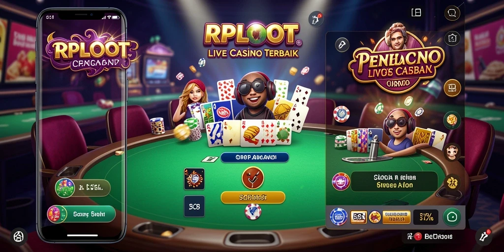 Screenshot gameplay RPLOOT dengan dealer dan pemain interaktif.