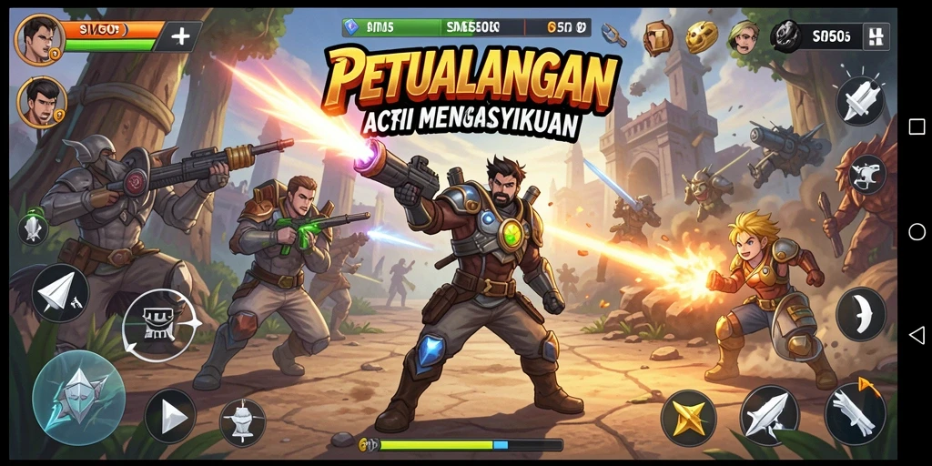 Tangkapan layar SM605 menampilkan pertarungan epik dalam dunia ARPG.