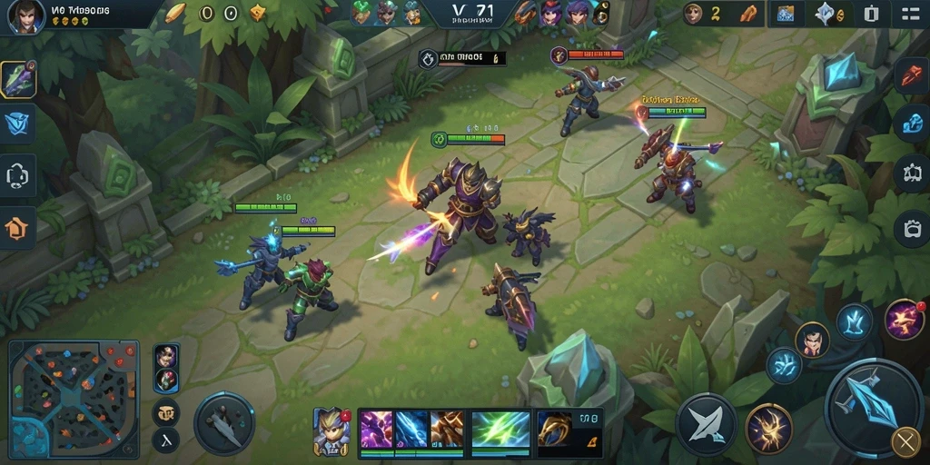 Screenshot menampilkan aksi seru dalam gameplay MOBA V07.