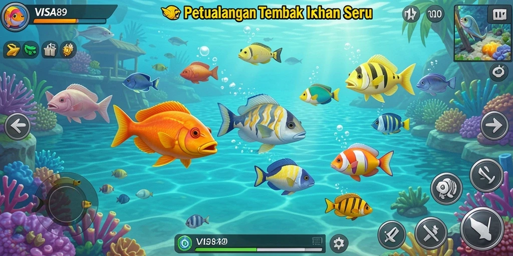 Tampilan gameplay menembak ikan yang seru dan adiktif di VISA89.