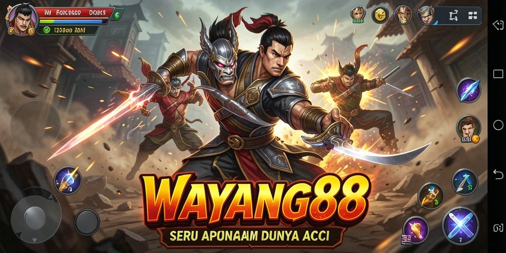 Tangkapan layar menunjukkan pertarungan seru dalam WAYANG88.